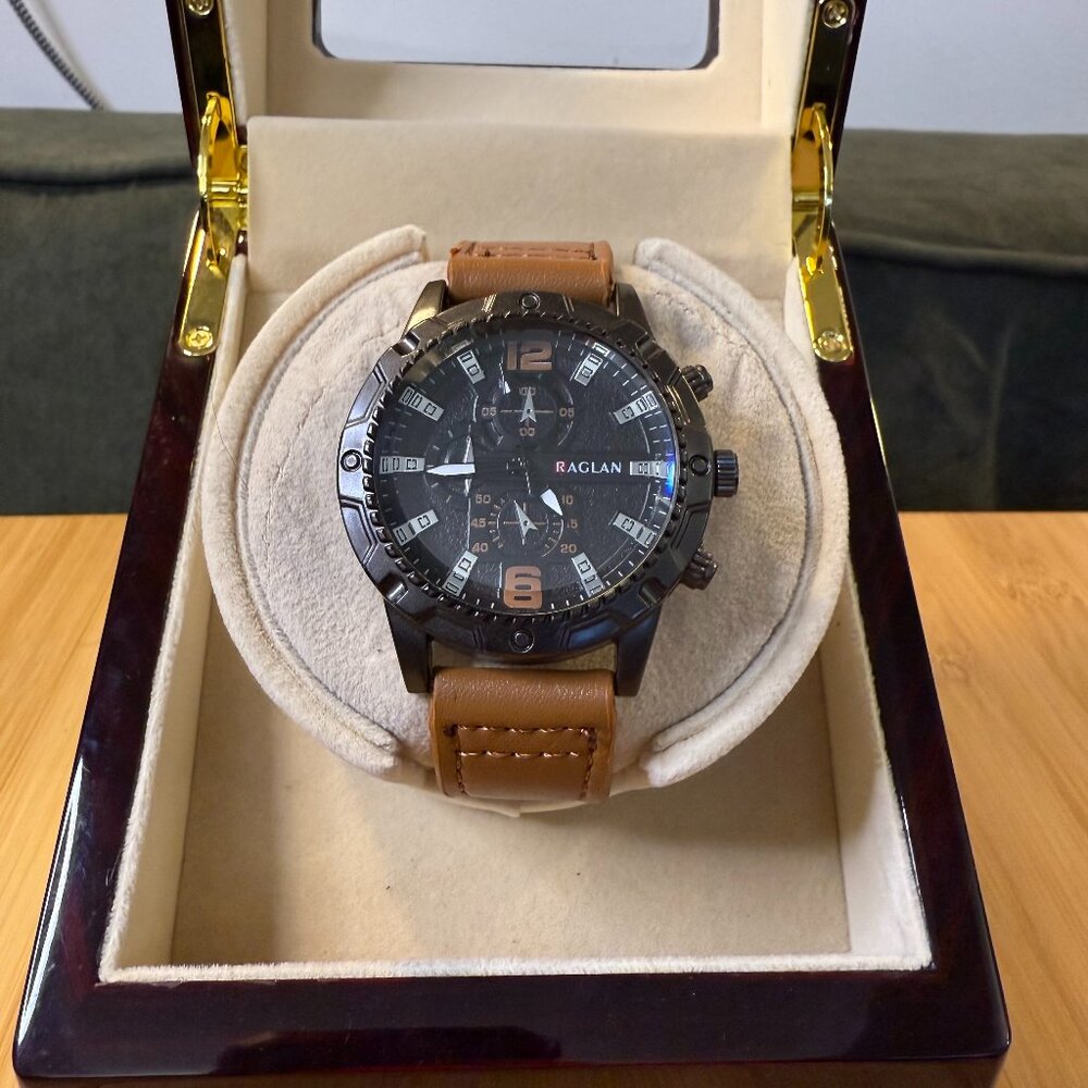 Raglan Chronograph Field Watch Geometric Crystal, 46mm